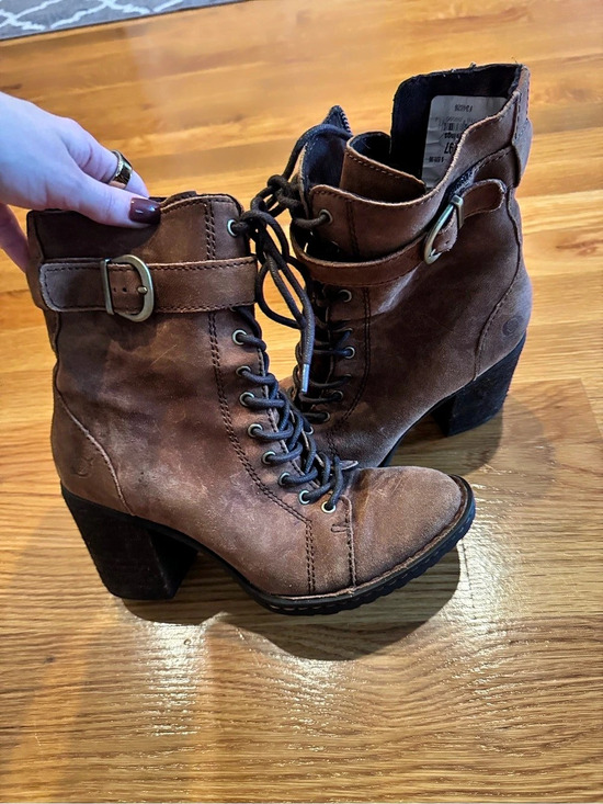 Frye Shoes - Frye Brown Lace-Up Heeled Ankle Boots
